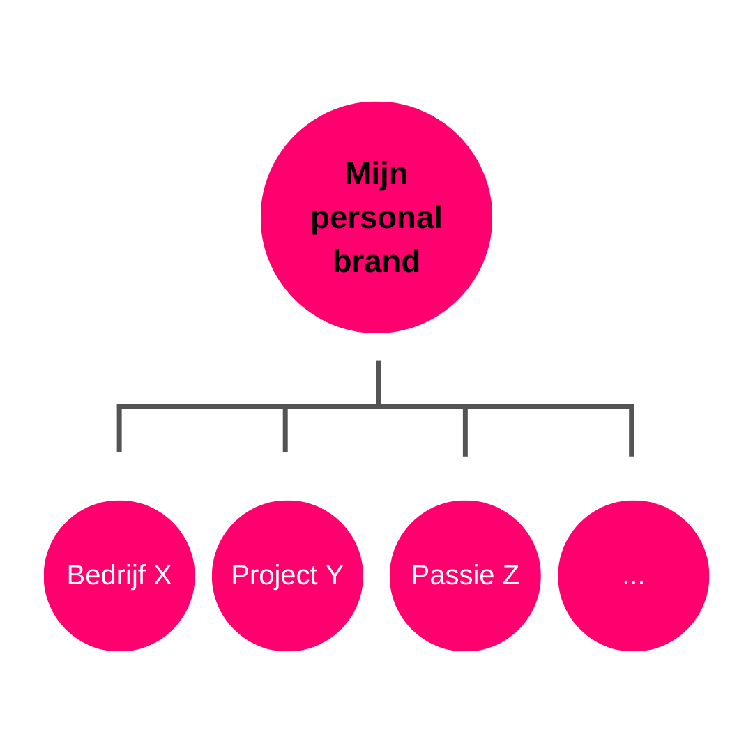 Personal branding als overkoepelende laag - visuele voorstelling